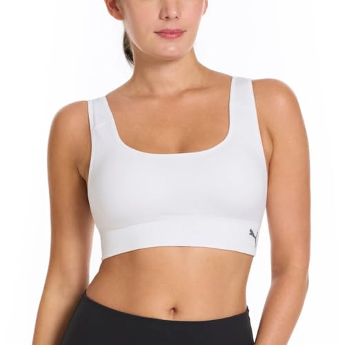 PUMA Women’s Sports Bras & Comfortable Seamless Sport Bras for Women, Great for Yoga & Gym - White X-Large2