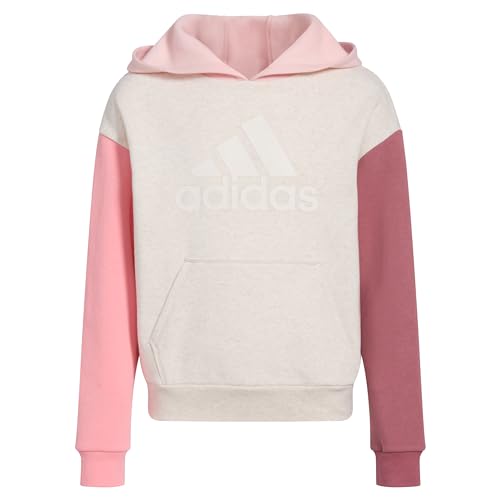 adidas Girls' Long Sleeve Graphic Fleece Hooded Pullover