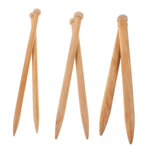 Aiguilles à tricoter pour fils épais HEALSOPTHY en lot de 6 pour ouvrages volumineux sans effort