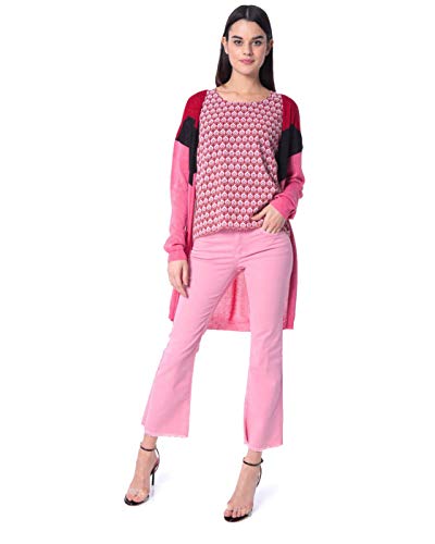 Silvian Heach Tangerang, Chaqueta Punto para Mujer, Rosa (Rose/Bla/S No) Medium (Talla del Fabricante: Taglia Produttore M)