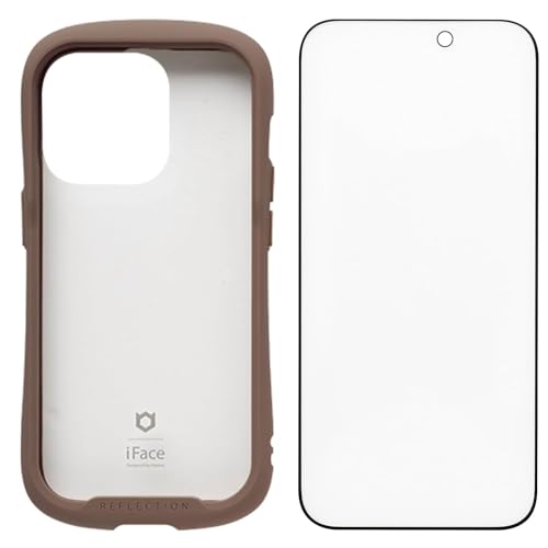 iFace Reflection iPhone 15 Pro ケース クリア 強化ガラス (ブラウン) ガラスフィルム アンチグレア セット【アイフェイス アイフォン15プロ 保護フィルム 透明 耐衝撃 クリアケース 韓国 ストラップホール】
