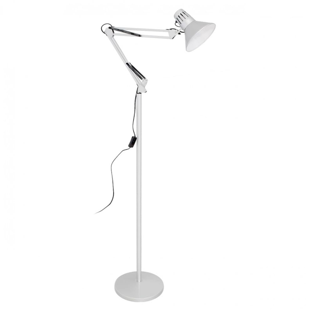 Lampada a piantana da terra con braccio orientabile luce da lettura in metallo per salotto D15 (Bianco) P13
