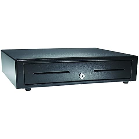 APG Standard- Duty 19” Electronic Point of Sale Cash Drawer | Vasario Series VB320-BL1915 | Printer Compatible | Plastic Till with 5 Bill/ 5 Coin Compartments | Black Cover