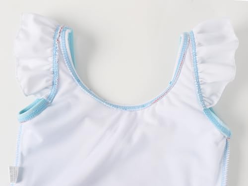 COTRIO One Piece Princess Swimsuit for Girls Short Sleeve Swim Dress Rash Guard Bathing Suit Skirted Swimwear 1-10 Years4