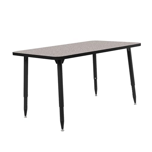 Image of Adapte Commercial Classroom Activity Table - 30 inch x 48 inch Rectangle, ADA Compliant Tapered Legs with Glides & Casters, Adjustable Height 22-34 inch Wheelchair Accessible, School & Office Furniture