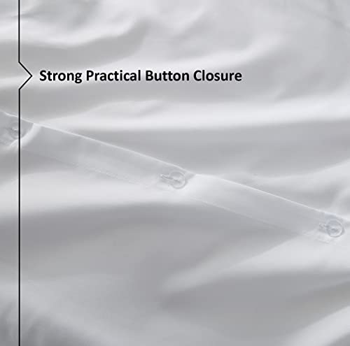 Nestl White Duvet Cover Queen Size - Soft Queen Duvet Cover Set, 3 Piece Double Brushed Queen Size Duvet Covers With Button Closure, 1 Duvet Cover 90X90 Inches And 2 Pillow Shams #TOP5