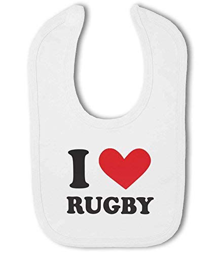 BWW Print - I Love Rugby heart - Baby Bib, Boy or Girl