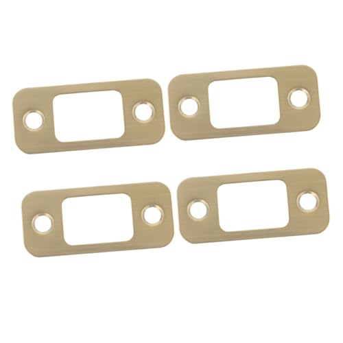 POPETPOP 4 piezas Placas de para Cerraduras de Puerta de Unidades Inoxidable Dorado Resistentes y Duraderas Compatibles con Cerrojos para Seguridad Puertas Interiores y Exteriores
