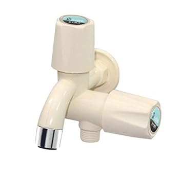 KI PTMT Bib Cock 2 in 1 Water Tap Faucet with Wall Flange Two Way Bib Tap