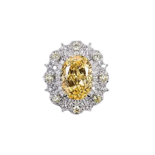 Bague en argent 925 et aigue-marine jaune抗allergie sans ternir pour femme