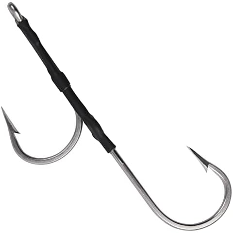 Doppelhaken Rig zum Schleppen und Chunking Big Game Southern Thunfisch Haken Edelstahl geschmiedete Angelhaken für Salzwasserangeln Cover
