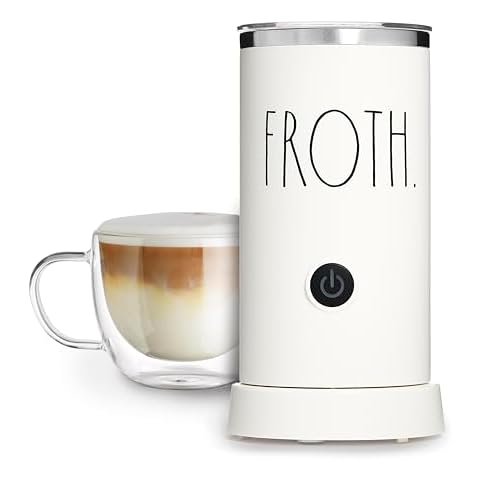 Rae Dunn Electric Milk Frother Steamer -Stylish Automatic Milk Steamer and Frother, Milk Warmer, Hot and Cold Foam Maker for Coffee, Latte, Cappuccino, Macchiato - 550 Watt (Cream) Cover