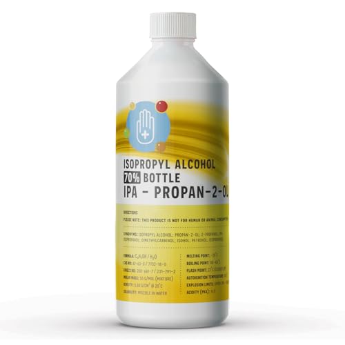 Isopropanol Alcohol IPA 70% 500ml Disinfectant for Household Hospitals Office - Electronics Stains Grease Glue and Paint Cleaner Easy Pour