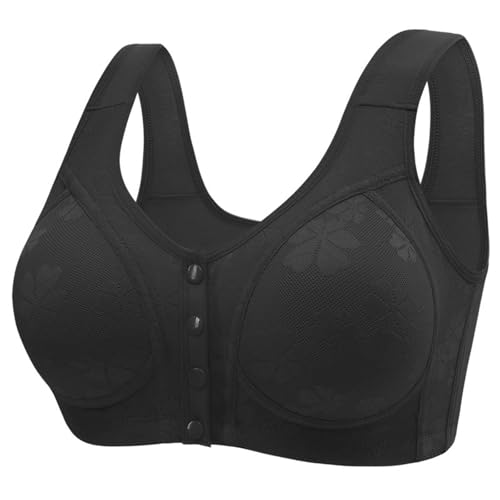 Nidddiv Top sin tirantes sujetador para mujer con cierre frontal y cierre cómodo, sujetador de uso diario, tallas grandes, sin cordones, top de encaje para mujer, Negro , M