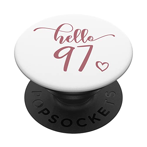 97 cumpleaños, para mujeres, Hello 97 Cute 97 Años PopSockets PopGrip Intercambiable