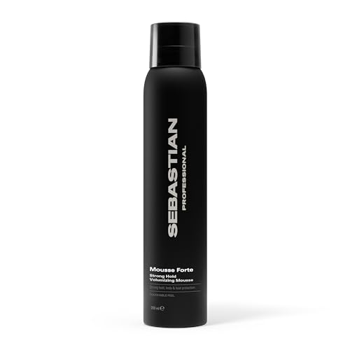 Sebastian Professional Mousse Forte | Strong-Hold Hair Styling Mousse | Volume Body-Boosting for Curls & Waves with Heat Protection | 6.7 fl oz