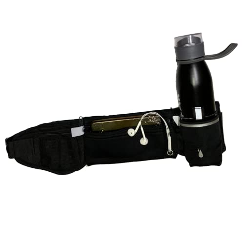 Bolsa de cinto para corrida com suporte dobrável para garrafa de água (garrafas não incluídas), bols