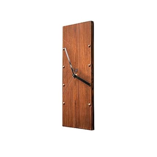 KOLYMAX Wooden Wall Clock Silent Non Ticking, Frameless Rectangle Art Wall Clocks Farmhouse Wall