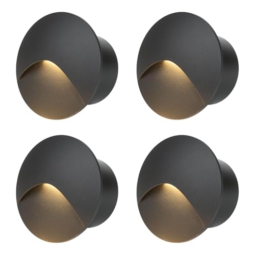 FWoche 4 Pezzi segnapasso led 3W 3000K Alu, Applique da