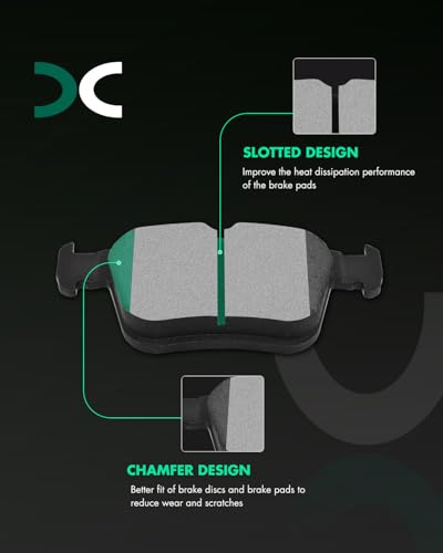 Image of SCITOO D1761 Ceramic Brake Pads Sets Rear w /Hardware Replacement For Audi For A3 /For A3 Quattro /For S3 /For TT Quattro, For Volkswagen For Arteon /For Atlas /For Golf R /For Jetta /For Tiguan