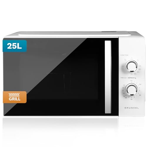Microondas Grunkel con grill de 800w y 25 litros de capacidad MWG-25MA con 5 niveles de potencia,...