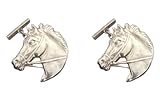 925 Silber Pferd: Manschettenknöpfe aus Silber 925 - Manschette Hemd - Zeremonie - Riding - Reithose Corvina Marine Vollbesatz Reithose - Reiterhof - Ritter