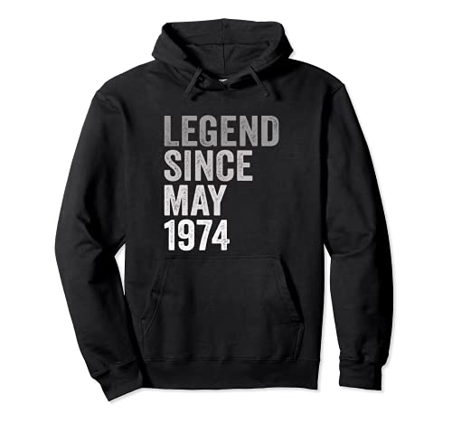 Leyenda Desde Mayo de 1974 Año de Cumpleaños Sudadera con Capucha