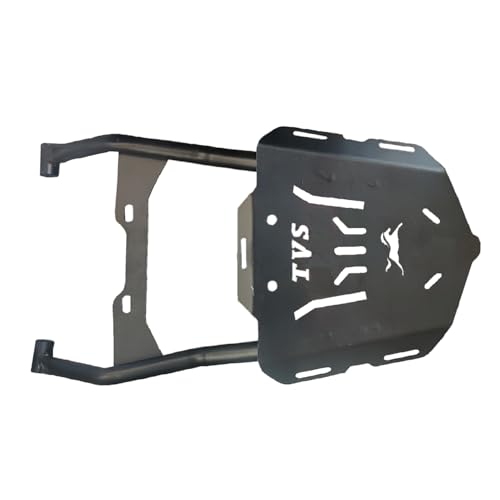 Image of Top Plate Luggage Carrier with Backrest Adjustable Black with Radiator Guard Compatible with TVS Ronin 225