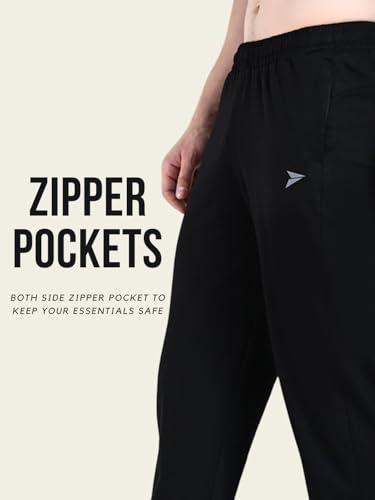 Image of FITINC Soft Cotton Joggers for Men | Regular Fit Summer Jogger for Gym, Running, Walking, Training with Zipper Pockets & Cuffed Ankles for Casual Outings