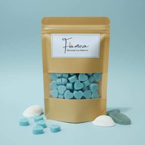 Image of Wax Melts | Organic Soy Wax | Essential Oil Infused | Room Freshener | Heart Shape Aroma Cubes | Long-Lasting Scent | Safe Smoke-Free Home Fragrance | Ocean Breeze | 80 GMS