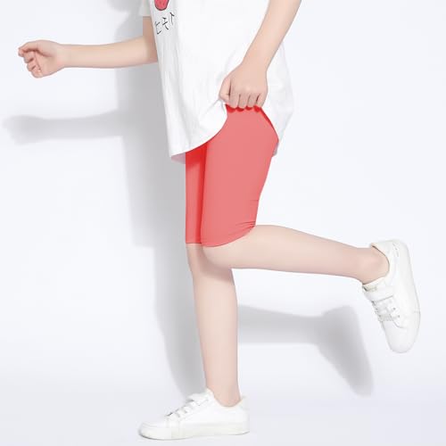 Kiench 3 Pack Girls Crop Leggings Cotton Summer Long Bike Shorts for School Sports Dance 2-11 Years4