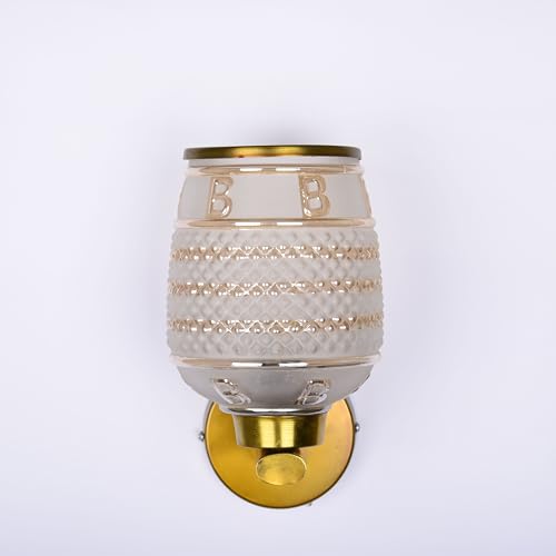 Image of BENE Fern Wooden Indoor Modern Wall Light, E-27 Base Wall Lamp for Home Decor - Living Room, Bedroom, Dining, Hallway, Staircase, 13 cm (Wood, Pack of 2)