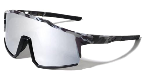 Dweebzilla Camo XL Oversized One Piece Shield Lens Wrap Around Sunglasses