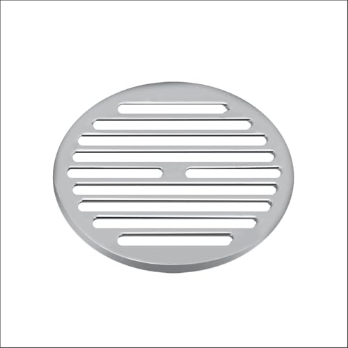 Image of Shower Drain Cover Bathroom Gratings Floor Drain Cover 5 Inch | Golden Classic Round Commercial Water Drainer Jali 304 Grade Stainless Steel Floor Drainer for Bathroom