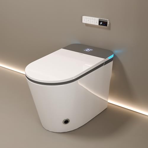 Catálogo para Comprar On-line Inodoros los 10 mejores. 47 MEJE #MZE013 - Inodoro inteligente de lujo de una pieza, bidé calentado con secadora y agua tibia, descarga automática, apertura y cierre automático, con control remoto, luz...