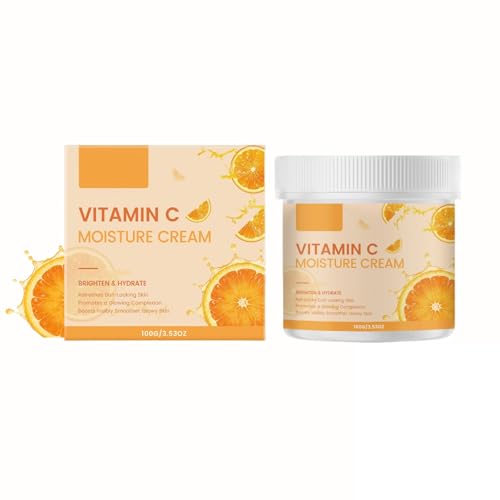 Crema hidratante iluminadora con vitamina C, ligera y de rápida absorción para piel suave, crema hidratante diaria para una textura refinada de la piel, todos los tipos de piel, (1 unidad)