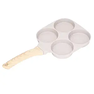 Kufoo Pancake Pan, Stick Proof Egg Frying Pan Even Heating Aluminum Alloy for Breakfast (4 Cups)