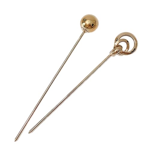 VILLCASE Palillos Cabello Estilo Retro Coreano 2 Unidades, Horquillas Metálicas Doradas para Moño, Diseño Simple y Elegante, Accesorio Vintage para Peinados Diarios y Tradicionales