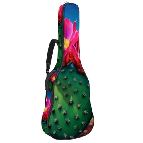 Housse guitare acoustique 41 pouces étanche à motif de cactus rose pour hommes et femmes