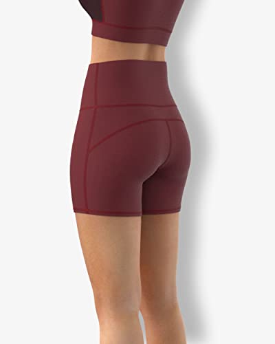 Image of Sfytt Women's High Waist Biker Shorts for Gym, Workout, Yoga & Running, 4 Inch Compression Activewear Shorts, Stretch Polyester Spandex Fabric