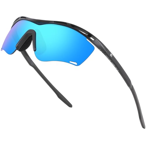 Image of BIRCEN Mens Polarized Sunglasses for Sports: TR90 Lightweight Sun Glasses Wrap Around Shades for Fishing Driving Cycling