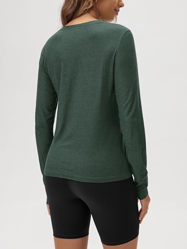 Image of ODODOS Women's Long Sleeve T-Shirt - Ultra Soft odSTRATUM Tech Performance Top UPF 50+ Breathable Crew Neck Pullover