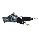 Ancho: 5 cm / 2 pulgadas Correa Ancha de Nylon Estampado Floral Vintaje para Reemplazo de Bolso Bandolera - Azul, 5cm