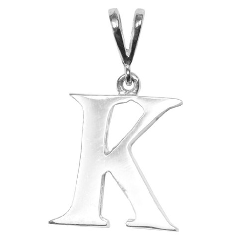 Pendentif initiale K en argent sterling large à porter pour sublimer vos tenues de bureau