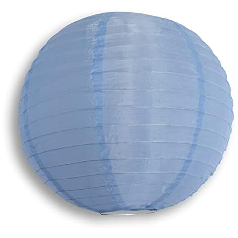 PaperLanternStore.com 24 Inch Serenity Blue Nylon Lantern, Even Ribbing, Durable, Hanging Decoration by Quasimoon Cover