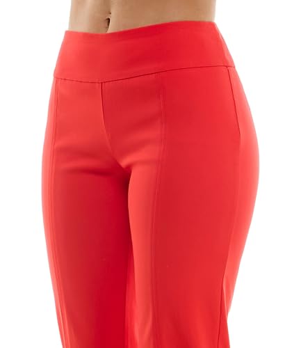 Zac & Rachel Women's Millennium Fabric - Slim Leg Pull-On Pant, Poppy Red, 8P3