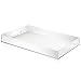 EXTRA LARGE Clear Serving Tray - 20"X13" Acrylic Ottoman Tray With Handles and Edges - Durable Quality Elegant and Classy Design - For Decor Display, Desk and Table by Sofiam Home (Clear)