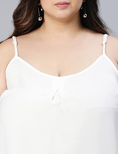 Image of oxolloxo Women Plus Size Solid Shoulder Strap Polyester Top