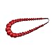 COLORFUL BLING Handmade Multicolor Beaded Simulated Turquoise Strand Statement Chunky Necklace for Women Hawaiian Bohemia Jewelry-flat red