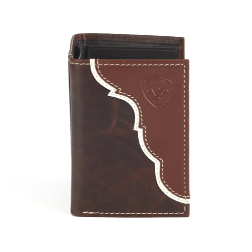 Ariat Leather Two Toned Overlay - Men's Trifold Wallet2